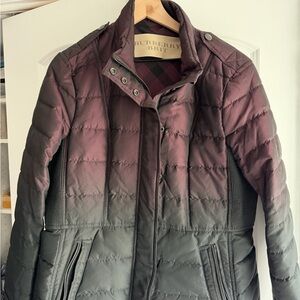 Burberry Women’s Ombre Puffer Jacket - Black and Purple